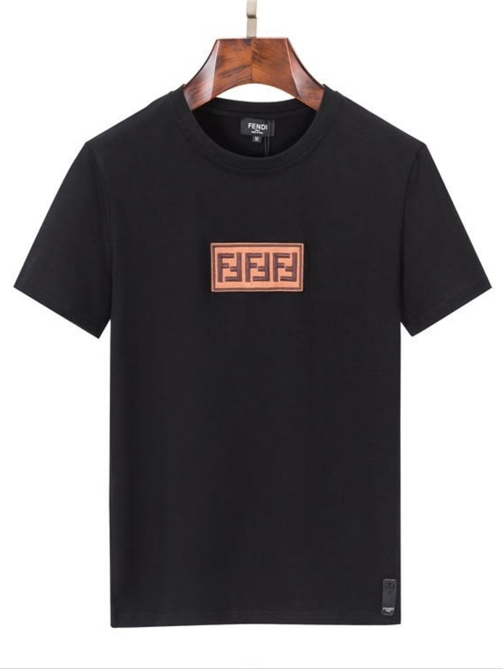 T Shirt Men Black With Embroidery F.Men Shirt